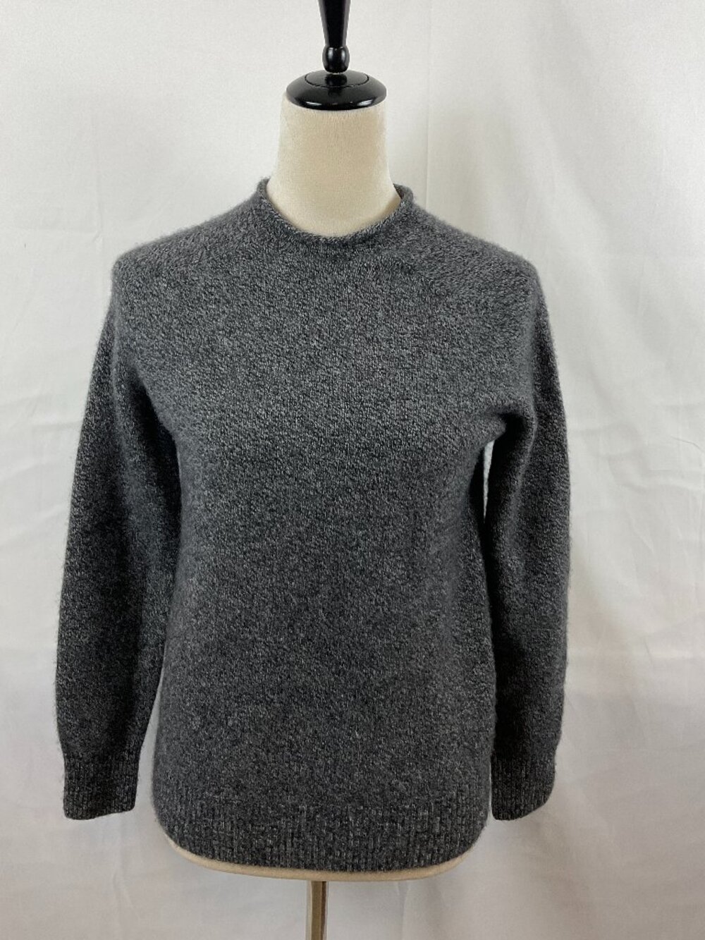 Rag & Bone Cashmere Wool Blend Sweater XS Gray Rolled Hem Long Sleeve Soft